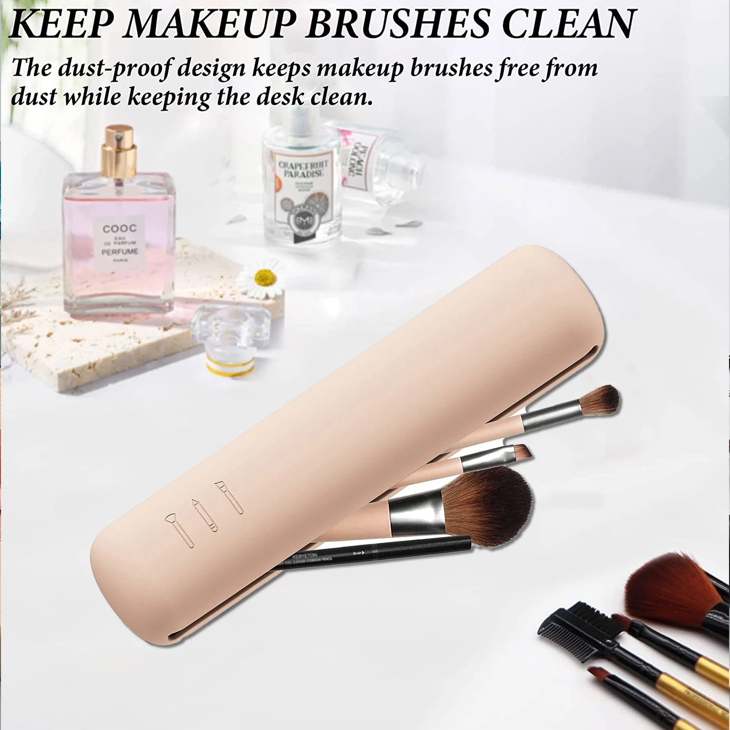 Portable Makeup Brushes Organizer Cosmetic Bag Trendy Travel Make Up Brush Holder Makeup Tools Storage Case Silicon Organizers 4