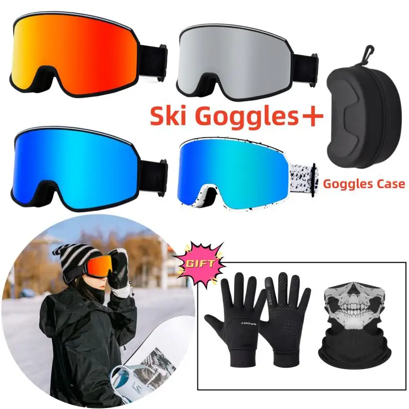 

Профессиональные лыжные очки для мужчин и женщин, незапотевающие цилиндрические лыжные очки с УФ-защитой, зимние спортивные очки для сноуборда и лыж для взрослых