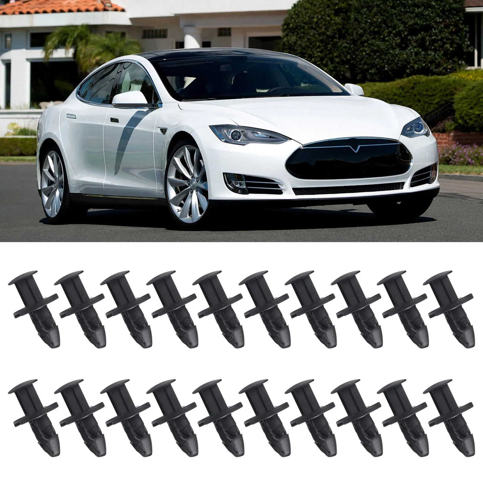 

Car Clips Undertray Rivets Car Accessories 1128034-00-B Black ABS FOR TESLA MODEL 3 2017 $ Up Fit Into 8mm Hole Push Pull
