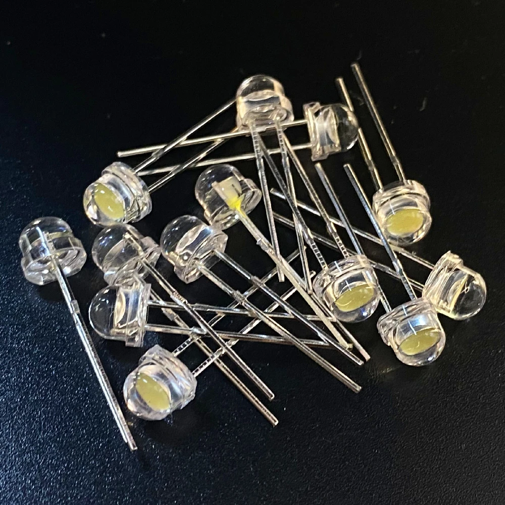 White 5mm F5 Straw Hat LED Chandelier Crystal Lamp Beads 50pcs Super Bright Big Core Chip 6-7LM Light emitting diodes DIY lights led lamp beads