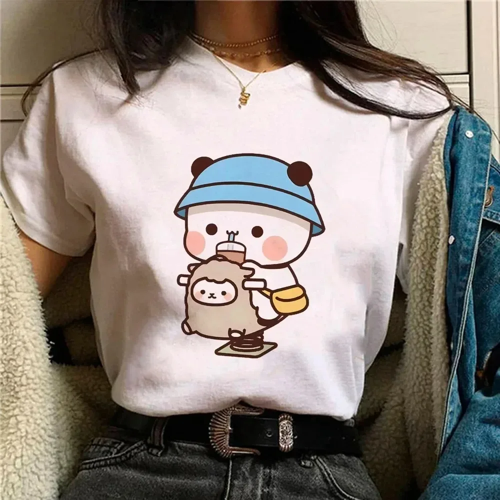 Bubu Dudu Women's Cute Anime Girl Pattern Harajuku Kawaii Summer Fashion T-shirt