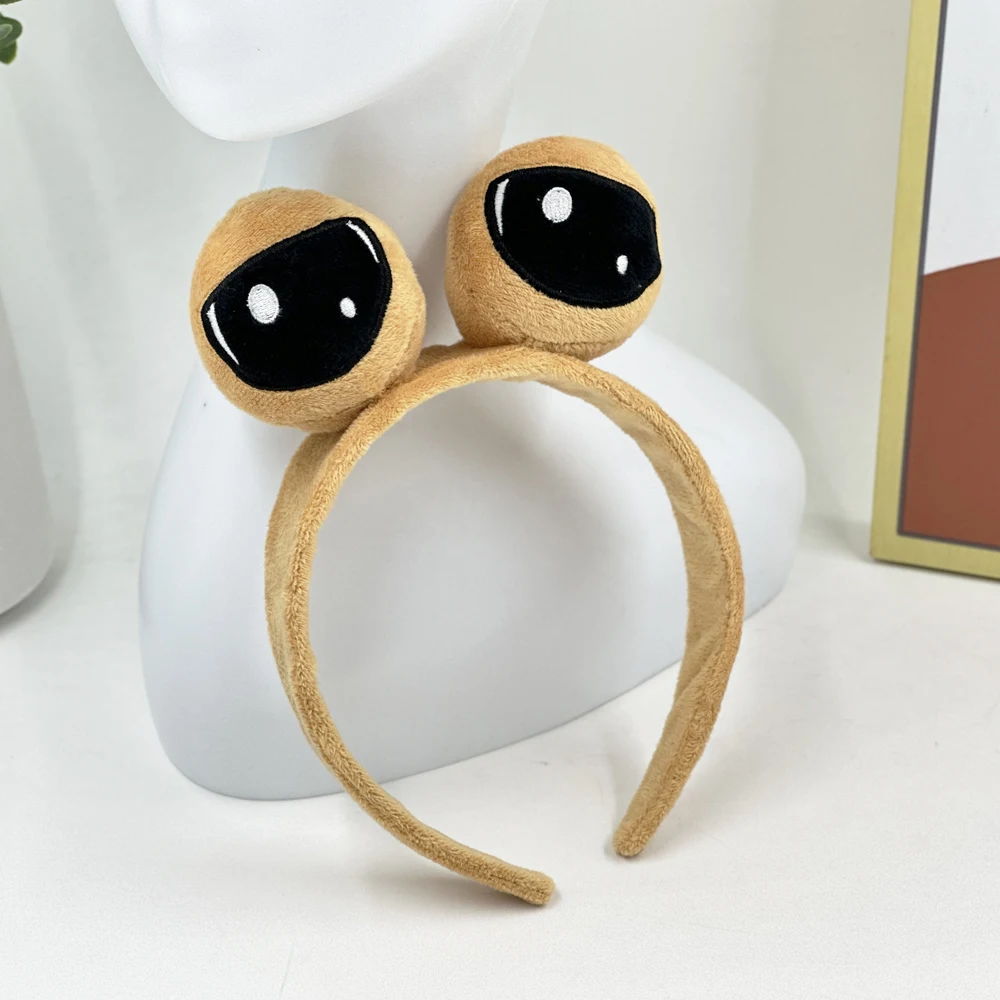 

Мультяшные персонажи Pou Headban, плюшевая удобная маска для глаз с инопланетянином, двойное использование холодных и теплых, плюшевые тапочки унисекс, подарок