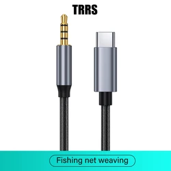 Enhanced Product Title: Premium USB - C to 3.5mm Audio Cable - Hi - Fi Sound Adapter (0.2m - 3m) - 2m (TRRS Fishing net)