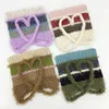 Cat Ear Contrast Stripe Splicing Handmade Colorful Dot Imitation Mink Velvet Hat Cute Little Sister Ear Protection Warm Hat 4