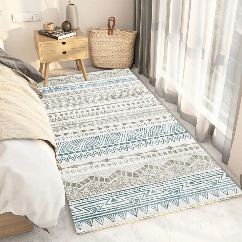 

Creative Geometric Printed Rectangular Home Carpet Bedroom Bedside Thicken Non-slip Foot Mat Living Room Bay Window Decor Rug