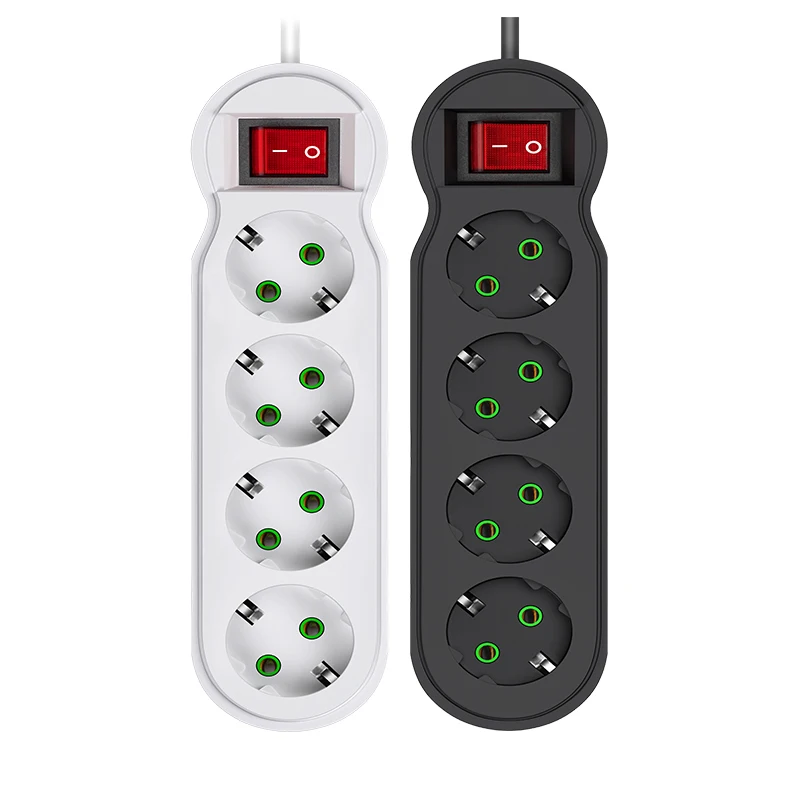 EU Plug Power Strip 3,4,5 or 6 Outlet Multitap Electrical Outlets Extension 2m Extension Cord Socket Fast Charge Home Appliance 1