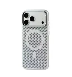 Honeycomb Magnetic Cooling Case with Heat Dissipation and Wireless Charging Compatibility - iPhone 12 Pro Max (Silver)