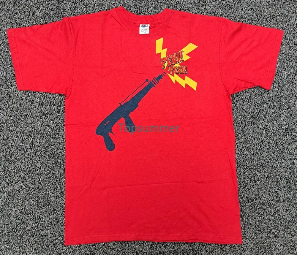 Mars Attaches Pew Pew New T Shirt Size Large Front / Back Print Alien Gun Funny