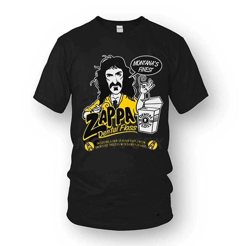 

Montana Dental Floss Frank Zappa Men T Shirt Short Sleeve Cotton Clothing