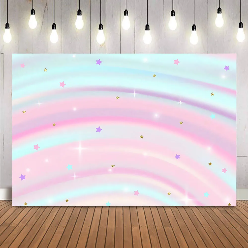 

Красочный Радужный день рождения Новорожденный ребенок портрет фотография Фон блестящие точки звезды фотография яркий баннер