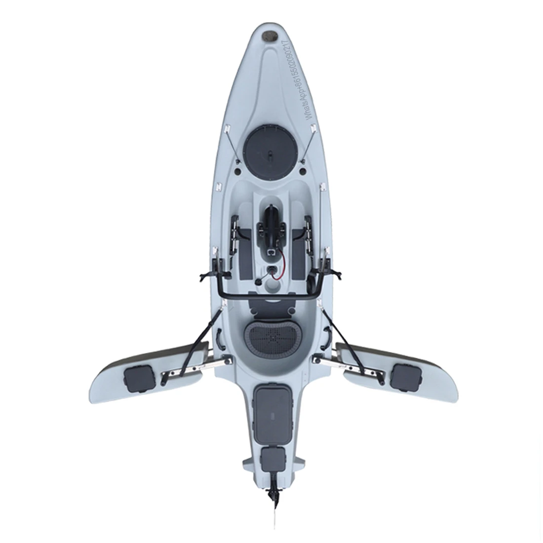 Single/double Canoe Plastic Boat With 40lbs Electric Thruster Hard Bottom Luxury Lure Fishing