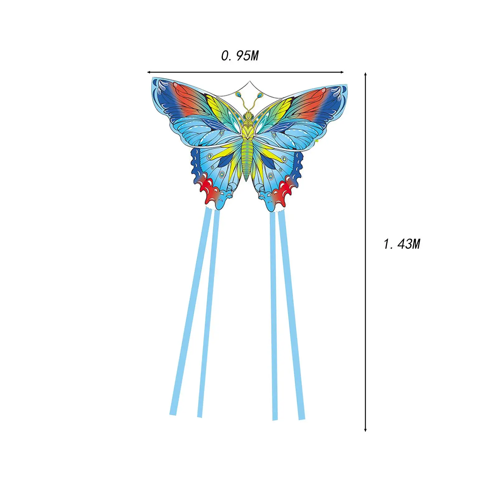 Huge Kite for Adults Kids Durable Eye Catching Butterfly Shape Fabric Kites for Yard Outdoor Activities Gift Family Parties Trip