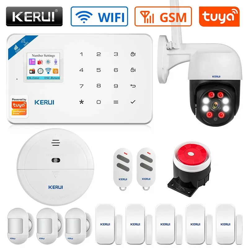 KERUI W181 Tuya WIFI Wireless GSM Alarm System Home Security Alarm Host APP Remote Control Eas Kit Home Security Host