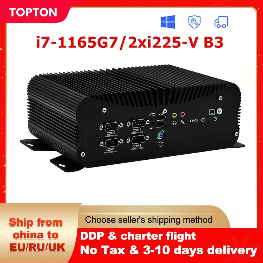 

11th Gen Fanless Mini PC i7 1165G7 i5 1135G7 Intel Industrial PC Rugged Computer 6*COM 2*2.5G i225-V B3 LAN 8*USB GPIO HDMI VGA