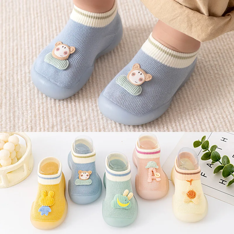 Men and Women Baby Toddler Shoes Infants and Toddlers Spring and Autumn Soft Bottom Indoor Children's Shoes Cartoon Socks Shoes 2