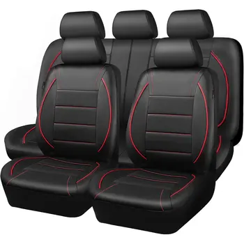 Red Leather Car Seat Covers 1