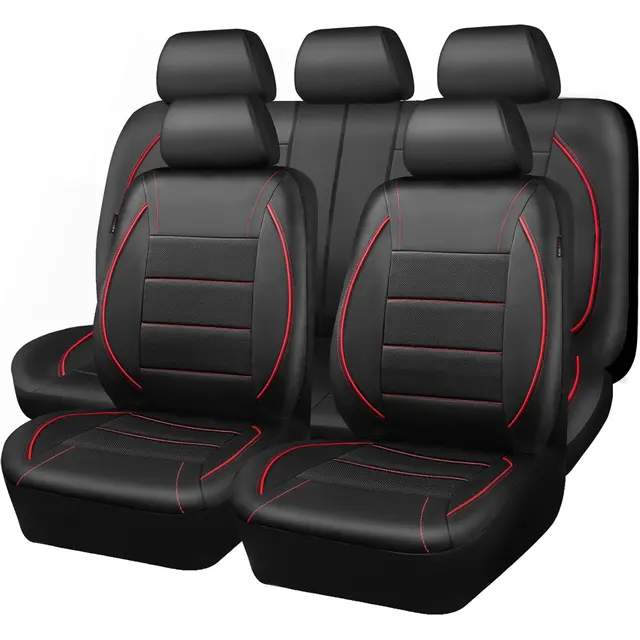 Universal Leather Car Seat Covers Simple Style Breathable  5 Seat Car Seat Cover 1