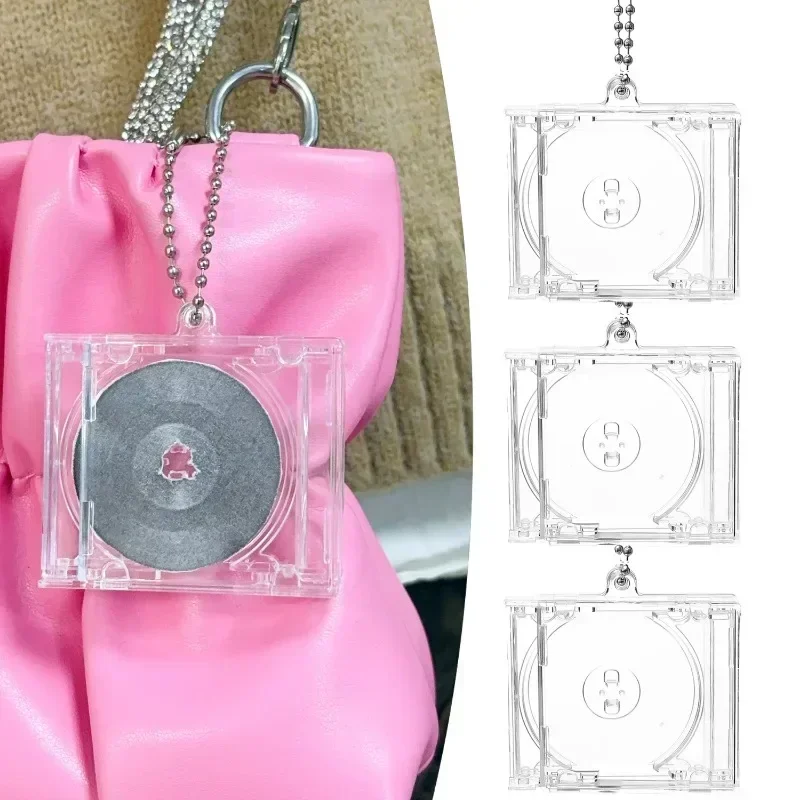 DIY Mini Blank Album Collection Boxes Pendant Key Chains Creative Peripheral Commemorative CD Case Backpack Hanging Decoration