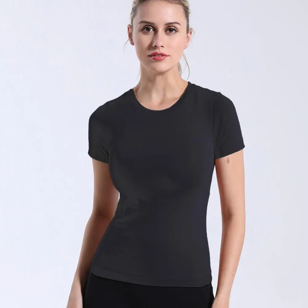 Workout Top Women Yoga Top High Elasticity Yoga for Women Soft Breathable Sweat Absorption T-shirt with Quick Dry Technology