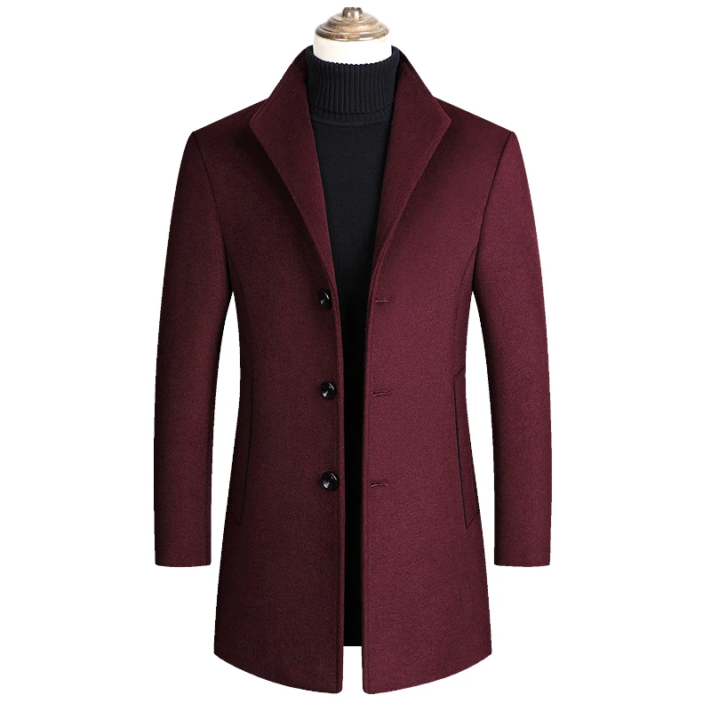 Men's Overcoats Are Lengthened Solid Colored Men's Coats