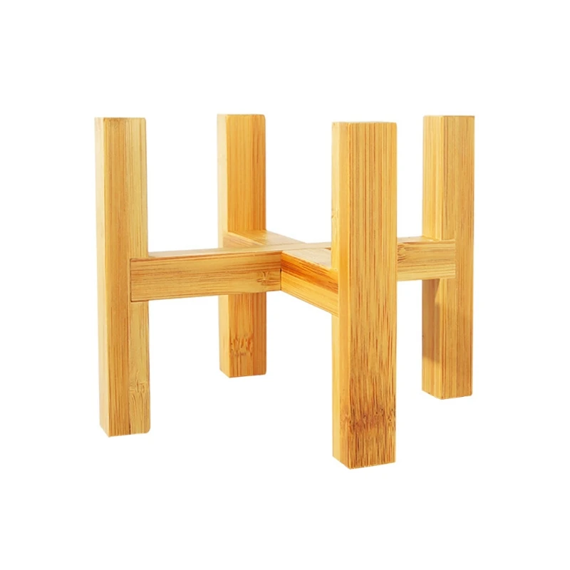Four-legged Wood Flower Pot Holder Plant and Succulent Flower Pot Base Display Stand Home Garden Patio Decoration Shelf G2AB