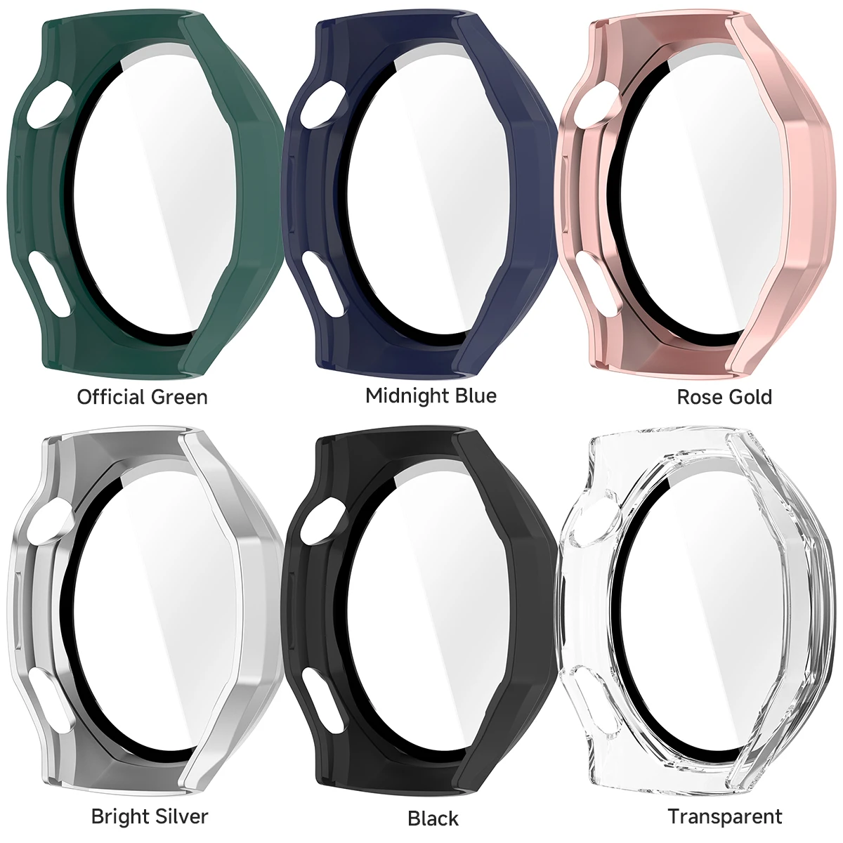 Full Protective 2-in-1 Watch Case with Tempered Glass Film Cover