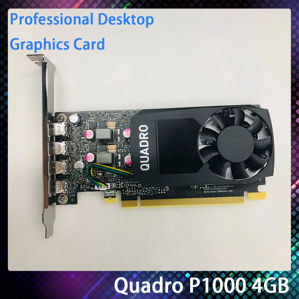 latest graphics card for pc For DELL Quadro P1000 4G GDDR5 128Bit PCI-E3.0 4*mDP Graphics Card PC Video Card Professional Graphic Design High Quality latest graphics card for pc