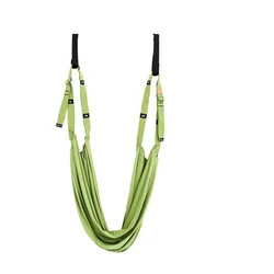 Adjustable Aerial Yoga Hammock with Door Anchor for Home Gym and Flexibility Training (Green)