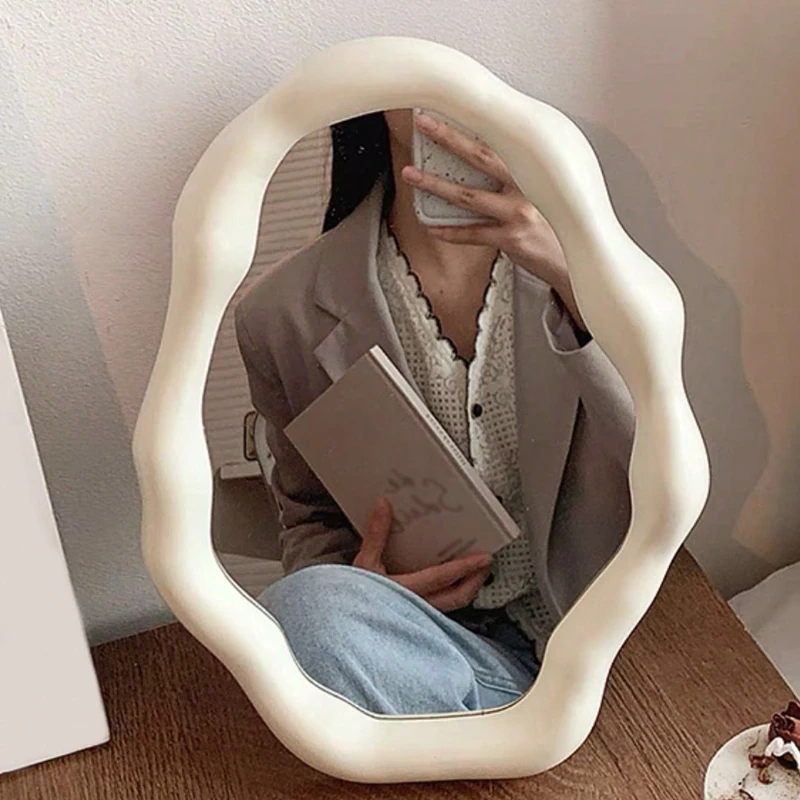북유럽 스타일 메이크업 거울 고급스러운 디자인의 화장대 거울 침실용 우아한 ..