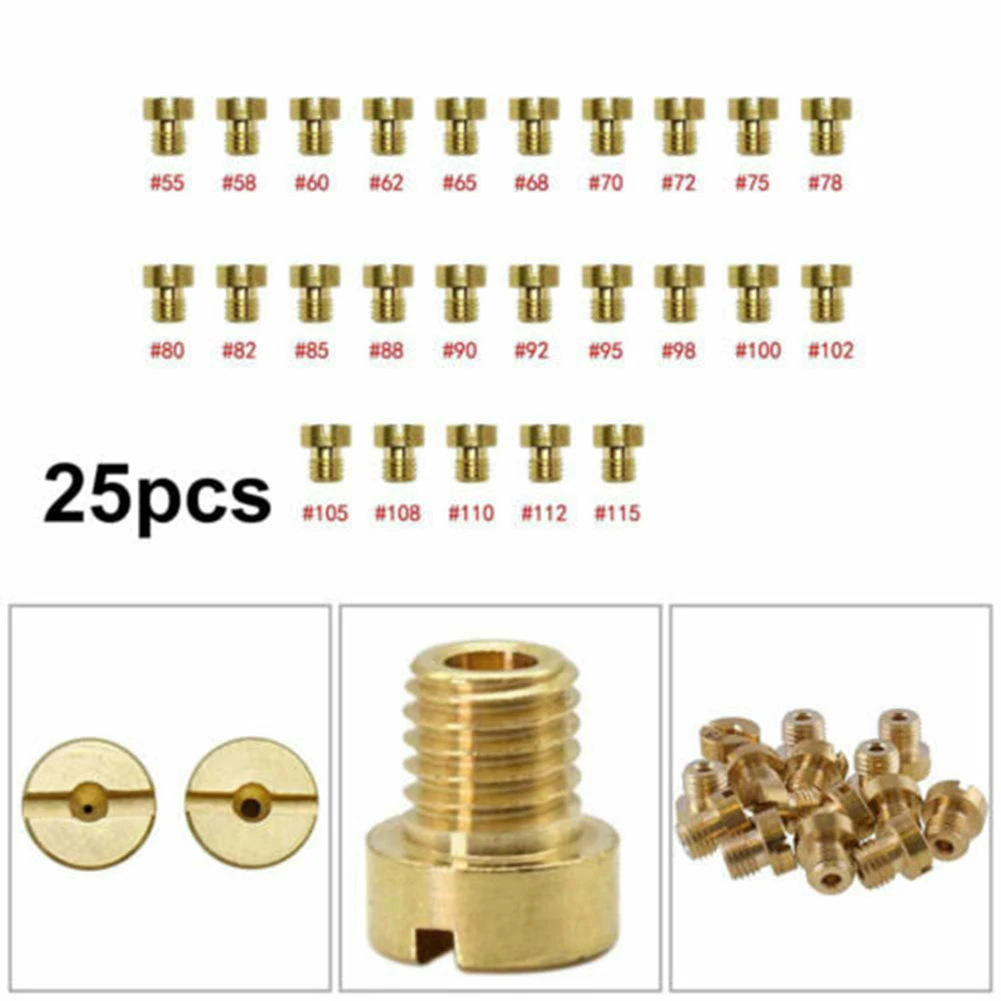 25pcs Carburetor Main Jet Set 55 - 115 M6 6mm Thread For Dellorto PHNL PHVA PHBH PHBN PHBG VHBT Carburetor Injector Nozzle