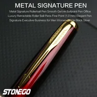 STONEGO Metal Ballpoint Pen, Black Ink Medium Point 1.0mm Smooth Writing Retractable Ball Point Pen Business Signature Pen 5