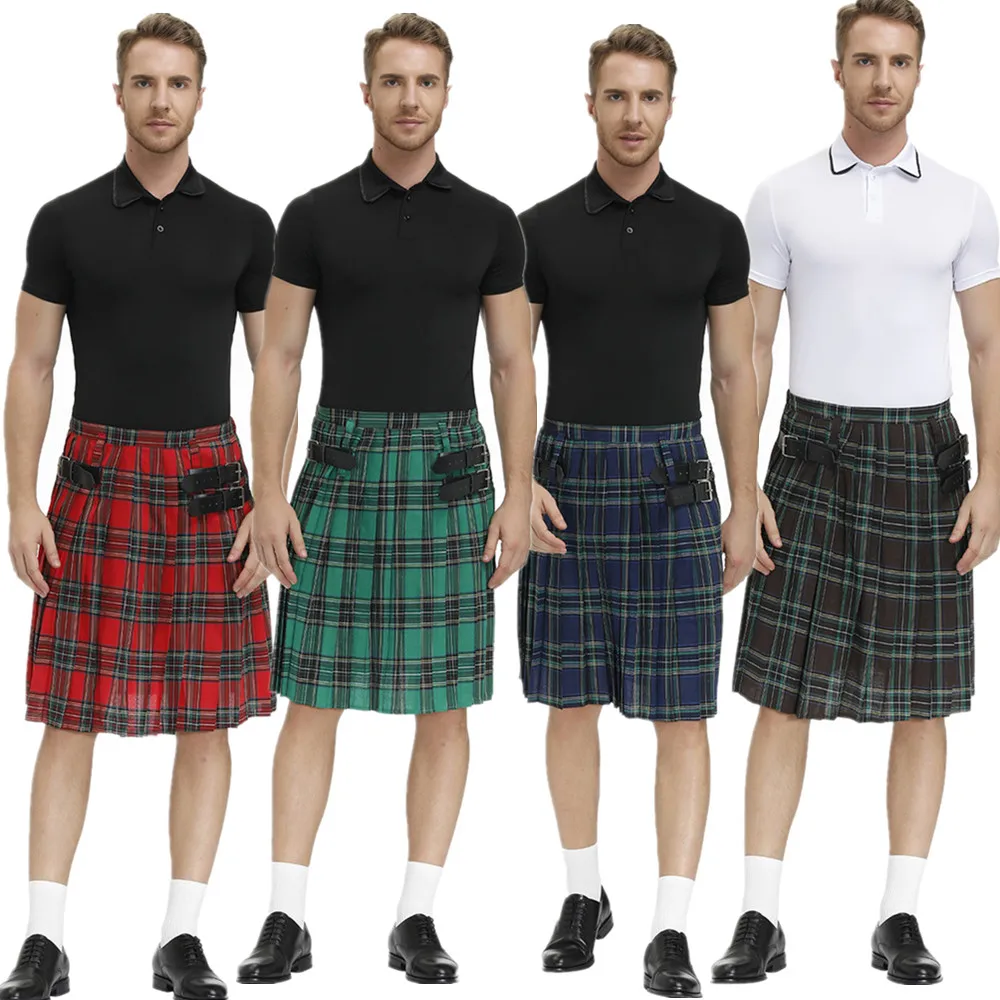 Kilt Scozzese Uomo Vintage - Cotone/Poliestere, Vita Alta Con Fibbie - Foto 14