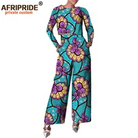 2024 Autumn African Women Suit AFRIPRIDE Private Custom Full Sleeve Short Top+wide Leg Ankle-length Pant Wax Cotton A722639 1