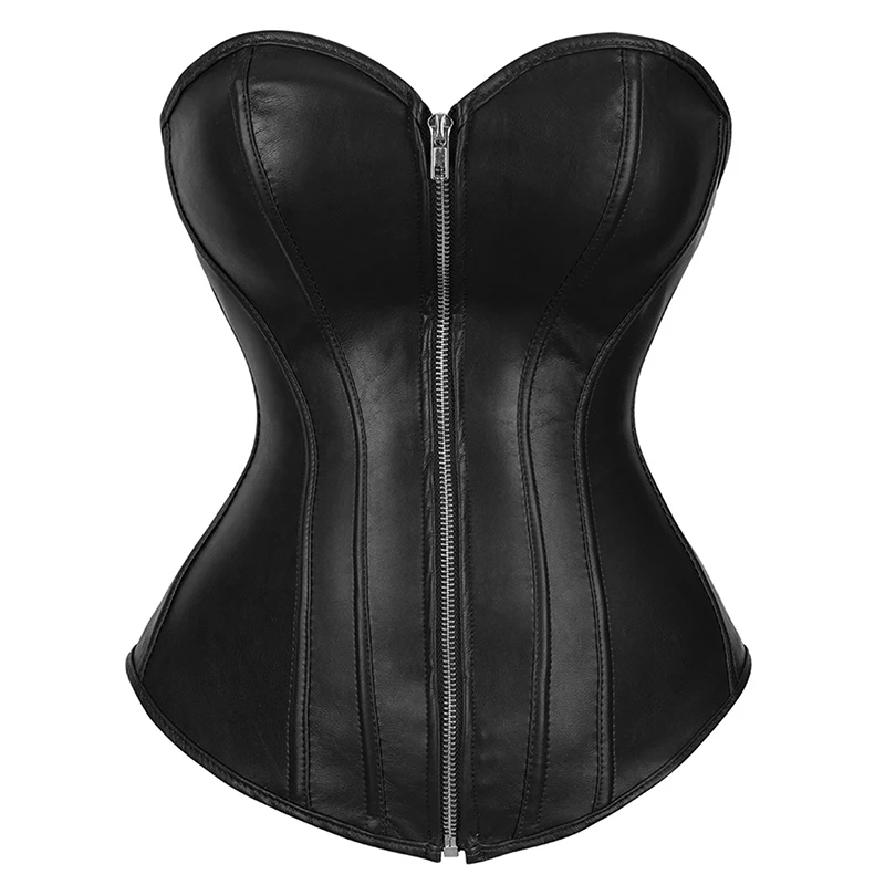Women's Corset Top White Black Satin Overbust Corset Bustier Lace Up Plus Size Sexy Bridal Lingerie Gothic Korsett Brown