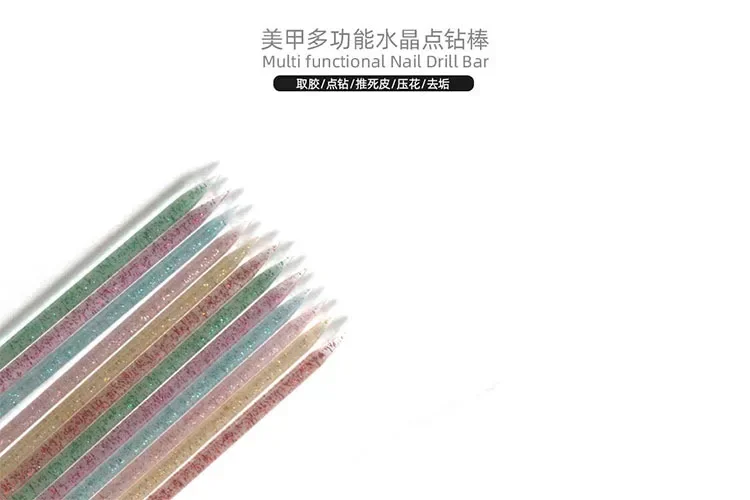 Description Picture 2 of item50pcs Reusable Double-head Crystal Cuticle Pushers Cuticle Removal Tool Orange Wood Nails Pedicure Care Drill Stick Tools