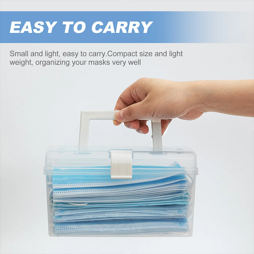 2 Pcs Storage Box Multifunctional Mask Dispenser Face Facial Boxes Masks Transparent Case Organizer with Cover