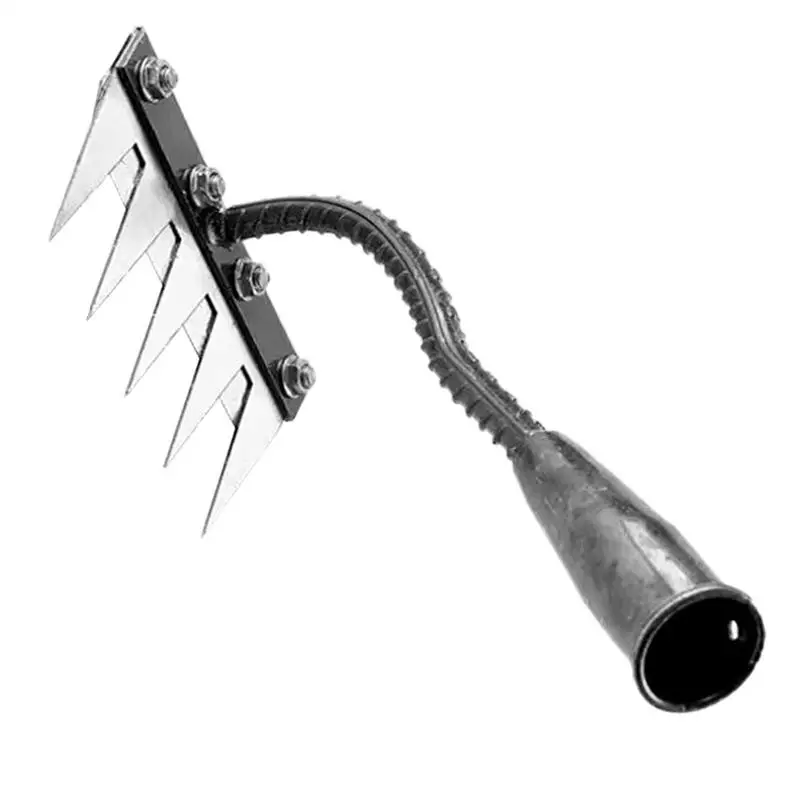 5/6 Teeth Garden Hoe Gardening Weeding Tools Manganese steel Weeding Rake Grasping Raking Loosening Soil Nail Rake Farm Tools