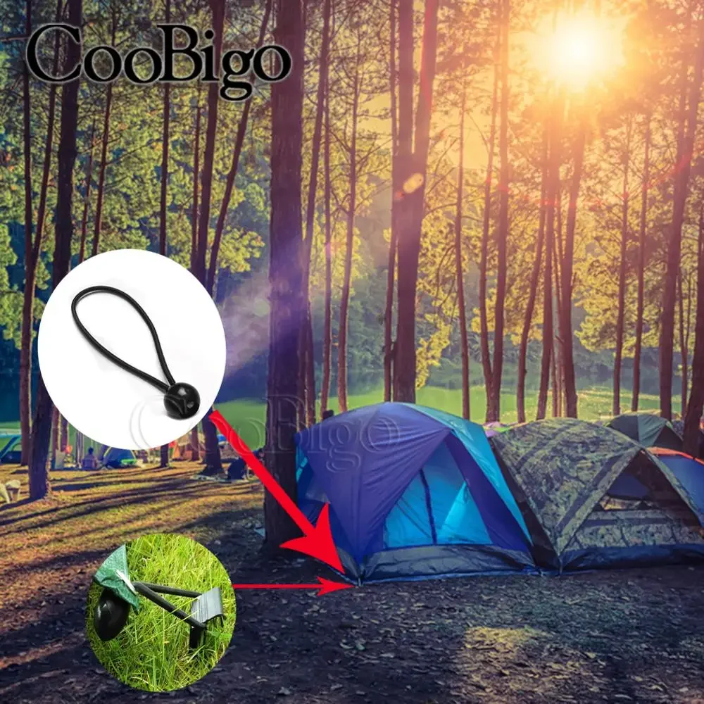 Bungee Cord Ball Tarp Canvas Tarpaulin Flagpole Ties Cord ends Elastic Rope Lace Fixed Boat Pole Camping Tent Accessories 12pcs camping tent pole,tarp clips