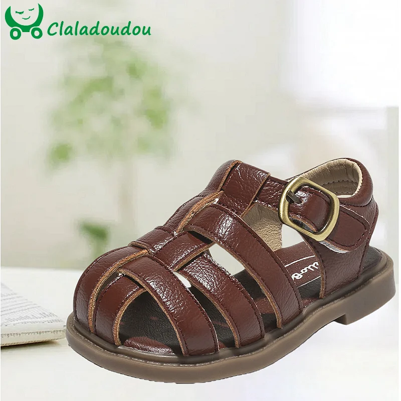 

Brand New Boys Sandals Solid Weave Fashion Summer Shoes For Kids Girls Closed Toe Strap Little Kids Outside Walkers Shoes