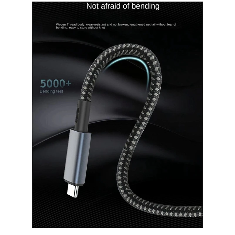 LED 디스플레이가 있는 USB C 충전 케이블, 8K 비디오 지원, 40Gbps, 240W
