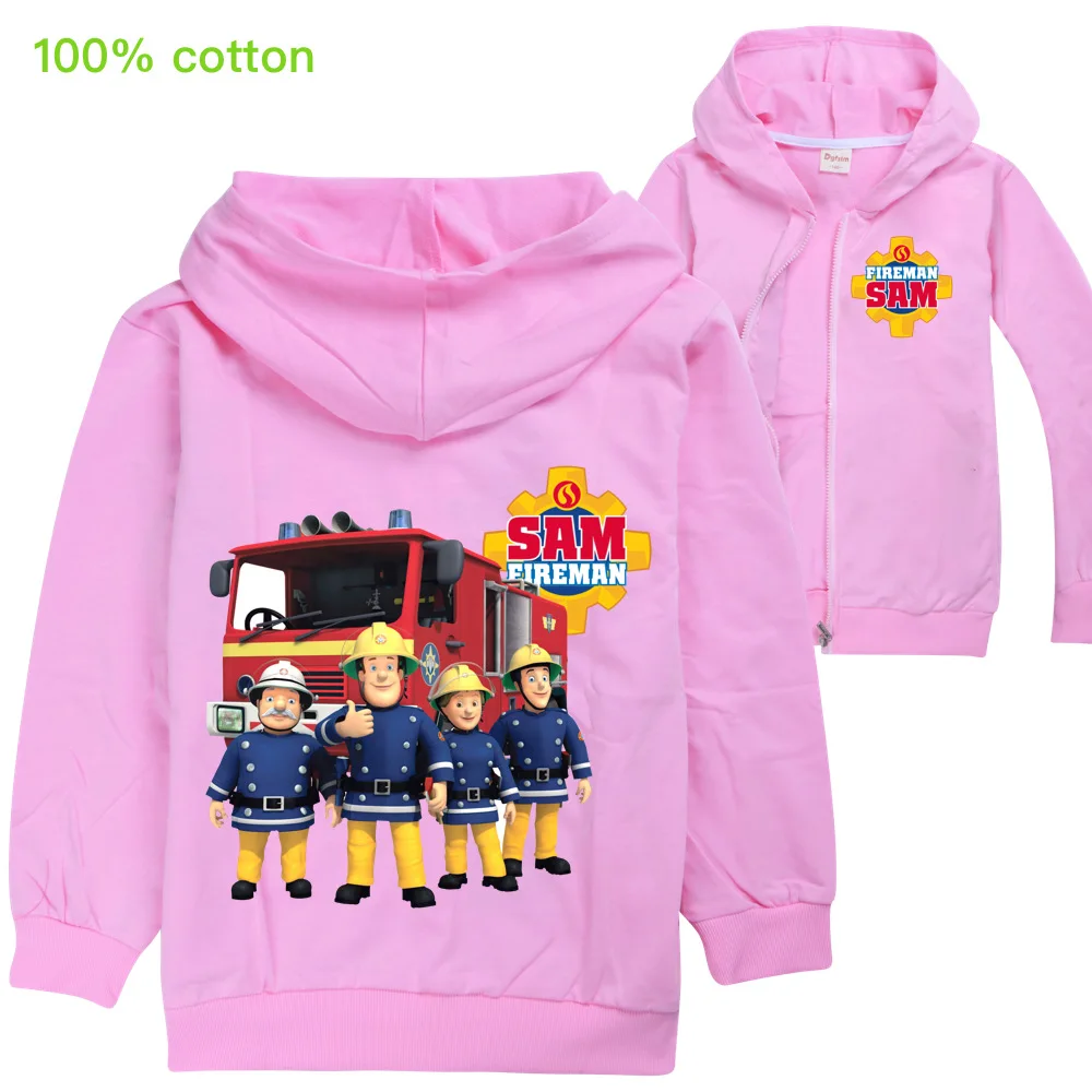 Giacca Con Cappuccio Fireman Sam Per Bambini - Felpa Con Zip Blu, 80% Cotone 20% Poliestere - Foto 4