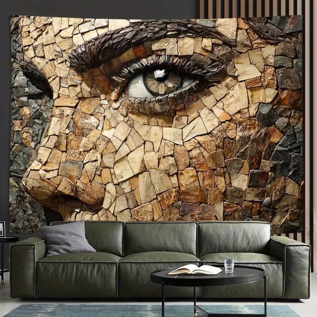 Tapisserie murale 3D en Polyester de Style Vintage, décoration suspendue pour salon, chambre à coucher, fête, cadeau d'art universel 1