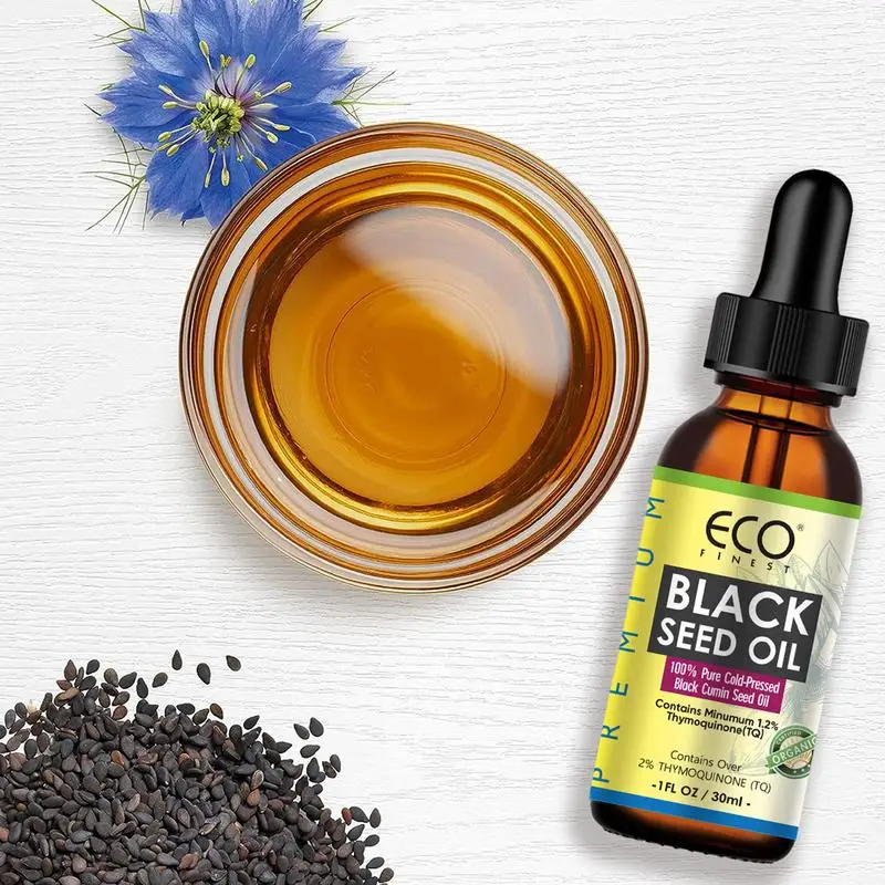 Black Cumin Seed Oil For Hair Growth Thicken Hair Cold Pressed Liquid Nourish Nail Skin Anti-oxidant Body Massage Oil