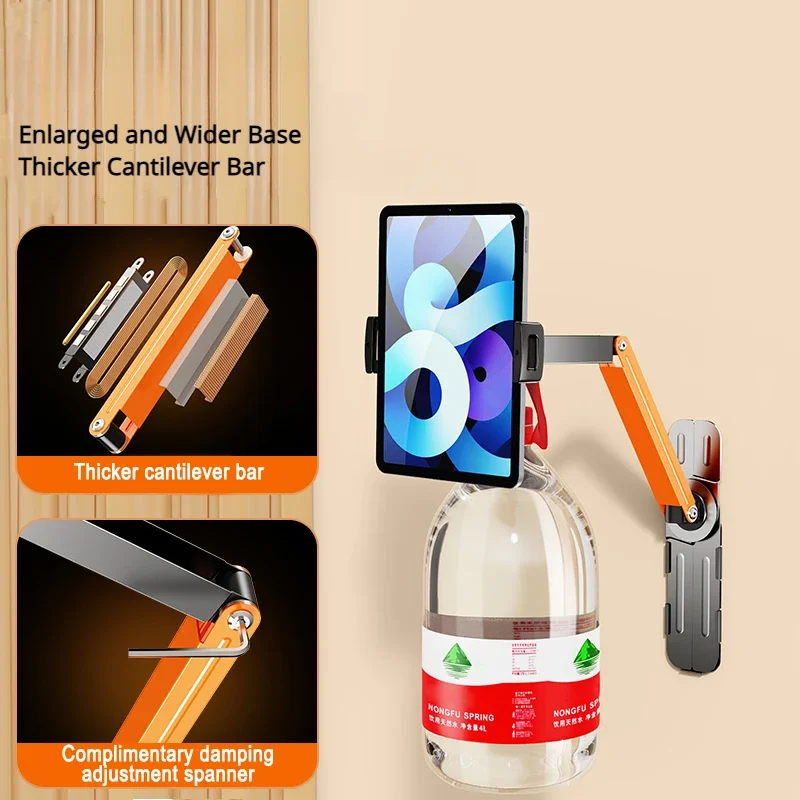 Eary Tablet Wall Mount 360°Rotation Tablet Holder Stand Kitchen Wall Mount Compatible with iPad/iPhone/All 4.7-12.9 Inch Tablet