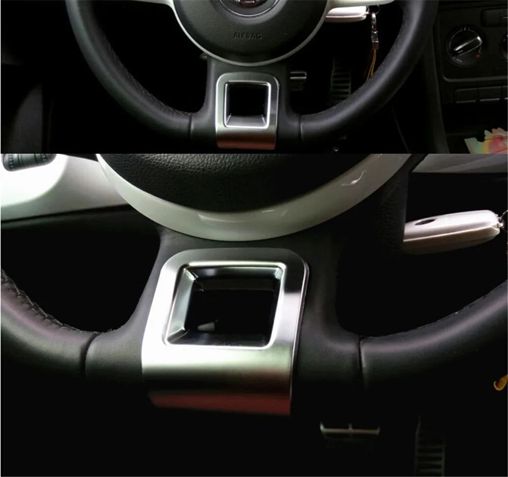 Auto styling ABS Chrome Lenkrad Trim Abdeckung Aufkleber Dekoration fall Für Volkswagen New Beetle 2013-2019 Auto Zubehör – Detail 8