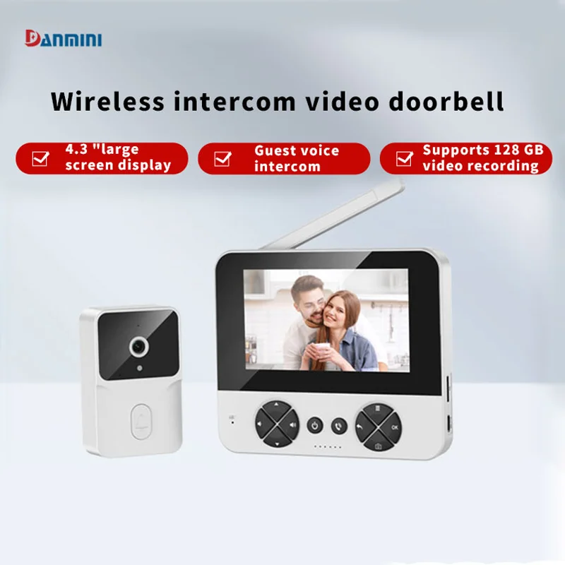 4.3" Wireless Electronic Doorbell Outdoor Monitoring Video Tape Infrared Night Vision Home Voice Intercom Door Machine wireless intercom doorbell