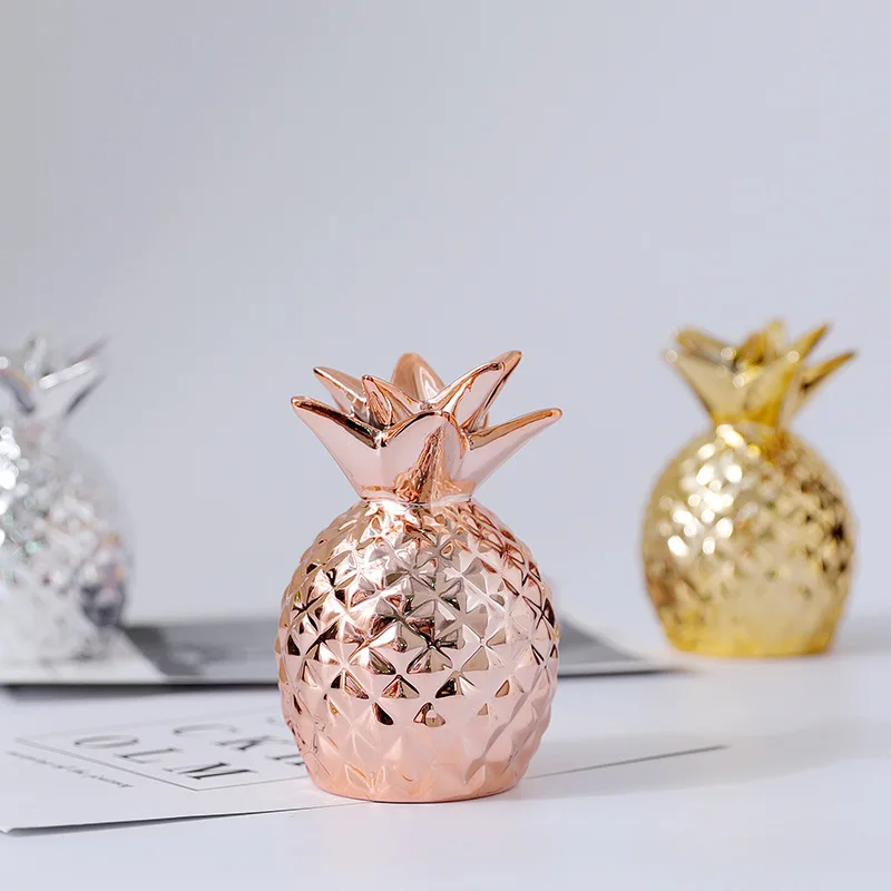 Nordic Ins Pineapple Piggy Bank Fruit Ceramic Piggy Bank Crafts Ornaments Home Furnishings Photo Props Personality Creative Gift 2