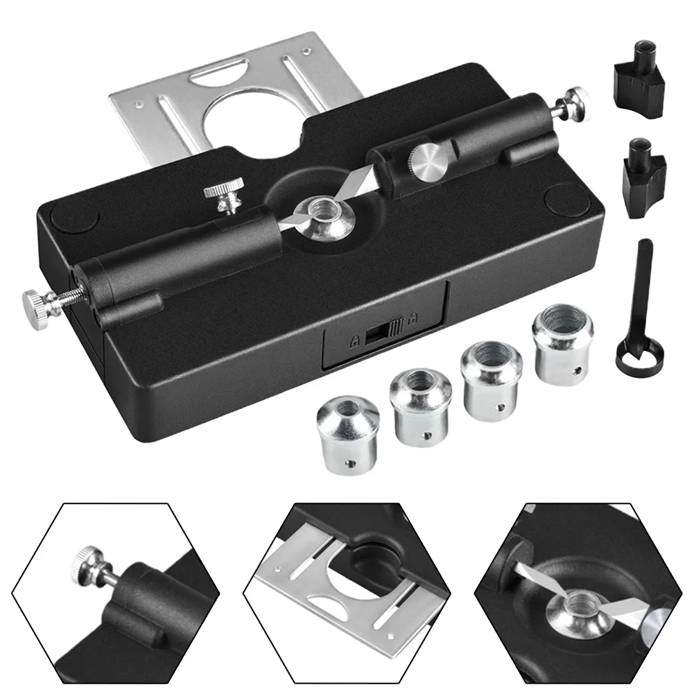 

1set 2 In 1 Round Wood Tenon Making Punch Locator Hole Drill Guide Locator Plate Power Tools Parts Accessories