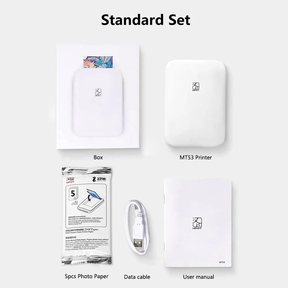 Самоклеючий фотопапір 2x3" для кольорового фотопринтера HPRT MT53 Міні-портативний термопринтер Bluetooth Мобільна друкарська машина