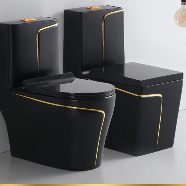 

Household toilet black gold European-style water-saving siphon-style personality creative ceramic toilet toilet